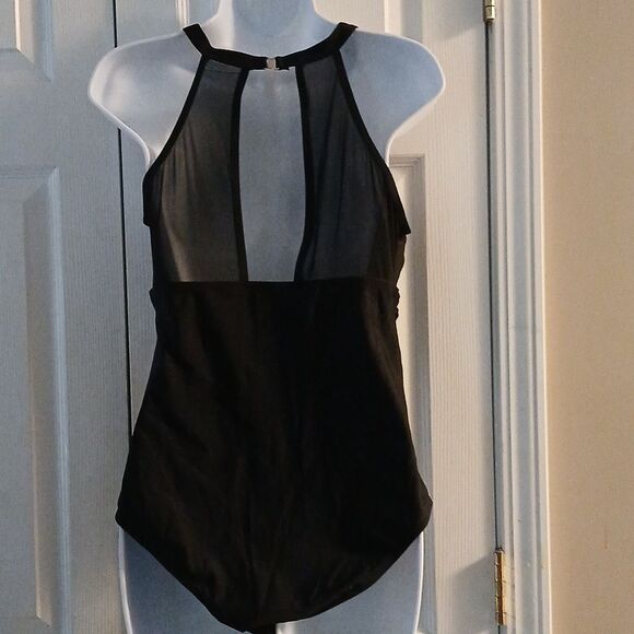 Tempt Me black one piece swimsuit swimwear bathing suit Sz L NWT - Picture 5 of 9